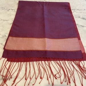 Raw silk wrap with fringe detail